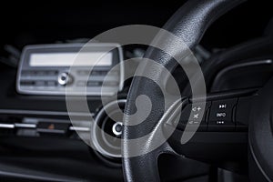 Multimedia button on multifunction steering wheel.