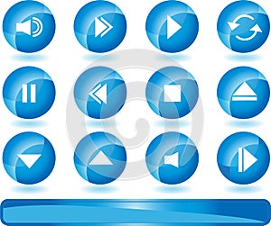 Multimedia Buttons - Blue