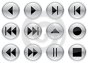 Multimedia buttons set.