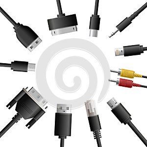 Multimedia Cables Round Composition