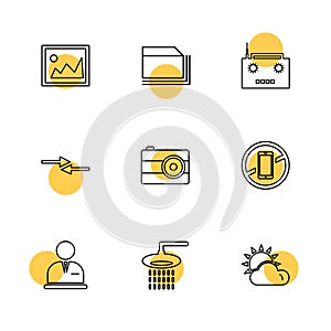 multimedia , camera , user interface , folders , directory , eps icon set vector