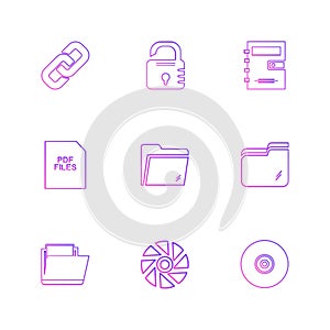multimedia , camera , user interface , folders , directory , eps icon set vector