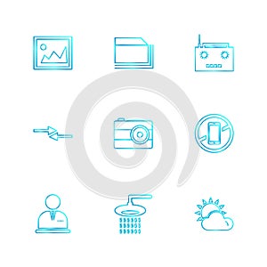 multimedia , camera , user interface , folders , directory , eps icon set vector