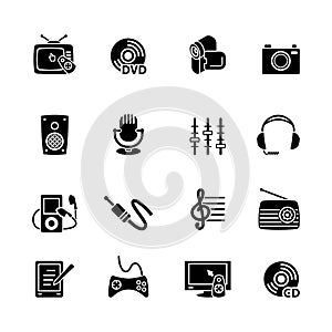 Multimedia computer icon set