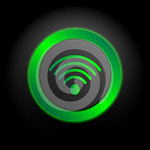 Multimedia and connection web icon set in green color