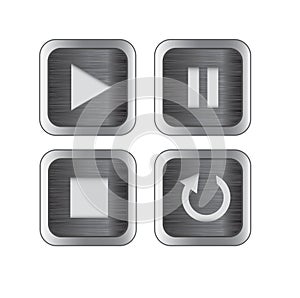 Multimedia control icon set