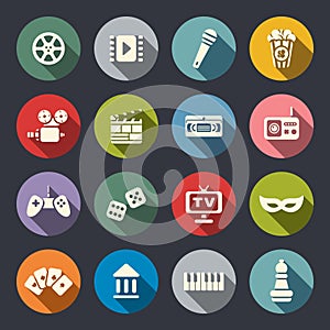 Multimedia flat icon set