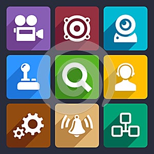 Multimedia flat icons set 3