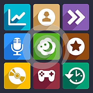 Multimedia flat icons set 6