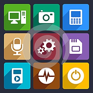 Multimedia flat icons set 9