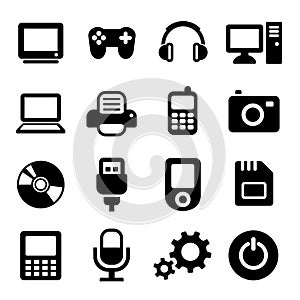 Multimedia gadget icons set