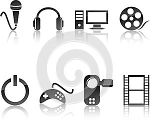 Multimedia icon set.