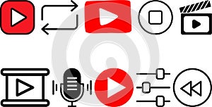 Multimedia icon set collection