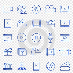 Multimedia Icon set. 25 Vector Icons Pack