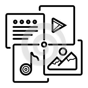 Multimedia icon vector