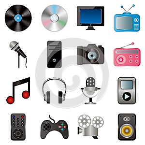 Multimedia icons set