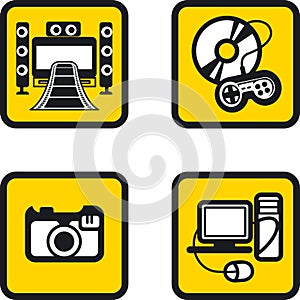 Multimedia icons set