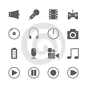 Multimedia icons set