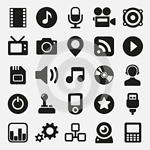 Multimedia icons set photo