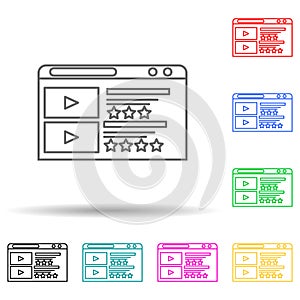 Multimedia multi color style icon. Simple thin line, outline vector of web icons for ui and ux, website or mobile application