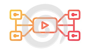 Multimedia Network Node Flow Icon, vector design Generative AI