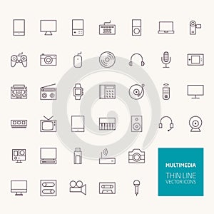 Multimedia Outline Icons