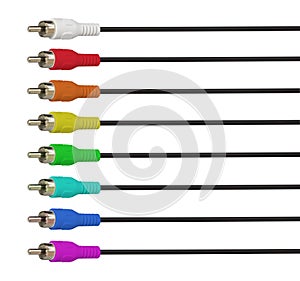 multimedia plug with RCA cable, isolated on white background