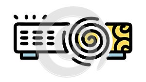 Multimedia Projector Icon: Presentation Cinema Device, vector design Generative AI