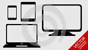 Multimedia Set Smartphone, Tablet, Laptop, Screen - Transparent