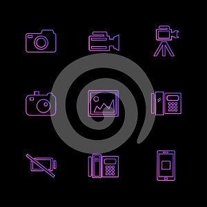 multimedia , user interface , camera , technology , eps icons se