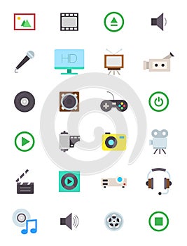 Multimedia vector icons set