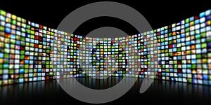 Multimedia video and image walls