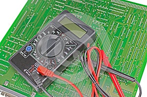 Multimeter closeup and circuit board