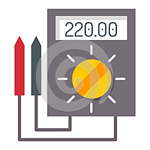 Multimeter electrical measurement technology equipment tool voltmeter electronic test vector illustration.