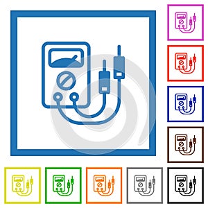 Multimeter flat framed icons