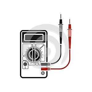 Multimeter icon. Voltmeter, ammeter and ohmmeter. Measurement of electricity