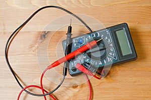 Multimeter for measuring current and voltage.