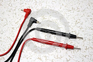 Multimeter test lead up close