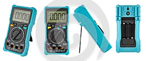 Multimeters, measuring instrument, on white background in insulation