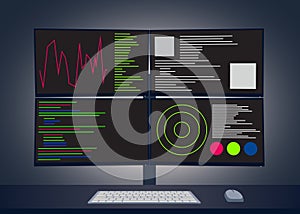 Multimonitor Coding Illustration