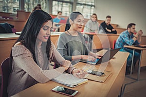 Multinational group of students in an auditorium