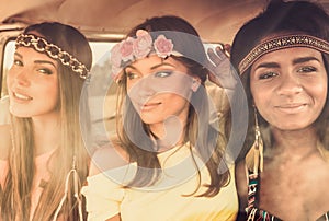 Multinational hippie girls photo
