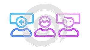 Multiplayer Gaming Team Icon Vector in Gradient Flat Style, vector design Generative AI