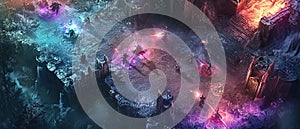 A multiplayer mobile MOBA game with a colorful team-based battle arena. photo