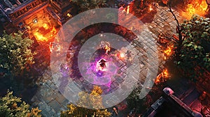 A multiplayer mobile MOBA game with a colorful team-based battle arena. photo