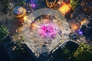 A multiplayer mobile MOBA game with a colorful team-based battle arena. photo