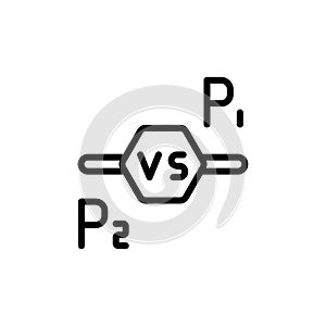 Multiplayer, P1, P2 icon. Simple line, outline vector elements of video game icons for ui and ux, website or mobile application