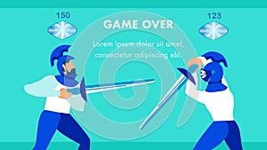 Multiplayer Video Game Flat Vector Banner Template