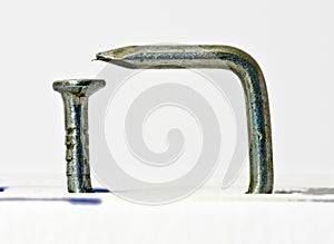 Multiple bent silvery nail #3