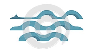 Multiple Blue Water Waves Lines Vector, vector design Generative AI